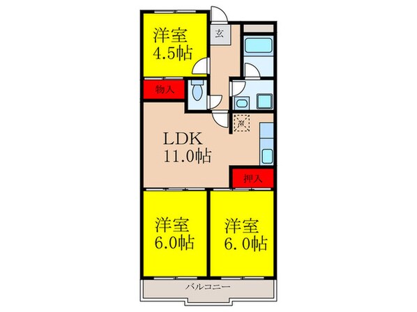 ヴィラナリー摂津の物件間取画像